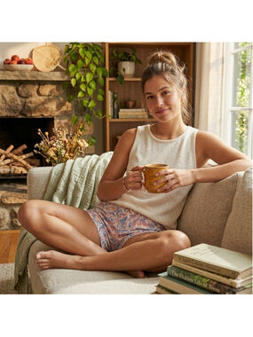 Duluth Trading Co Pajama Shorts Women’s Large Butterfly Print Lounge Cottagecore